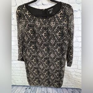 Club Monaco Abstract Swiss Dot Back Zipper Silk Parisian Party Mini Dress 10